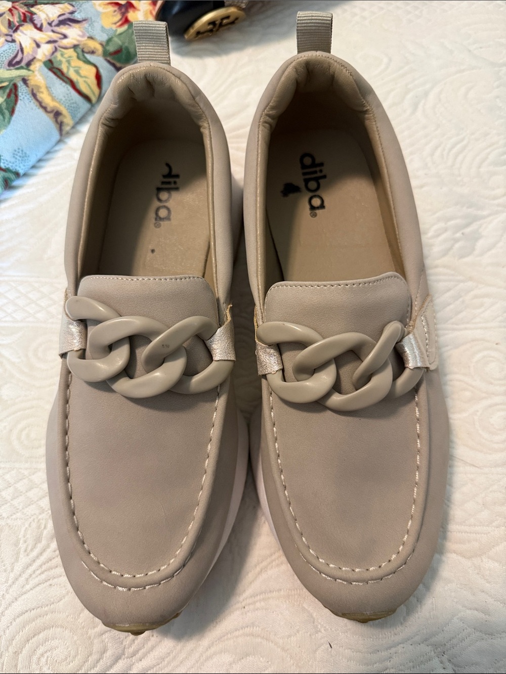 Diba Taupe Chain-Link Slip-On Loafers for Men